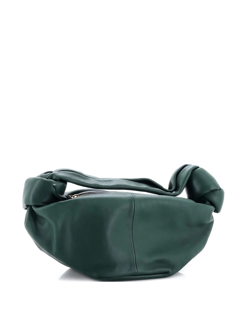 Pre-owned Bottega Veneta Double Knot Leather Mini Hobo Bag In Green