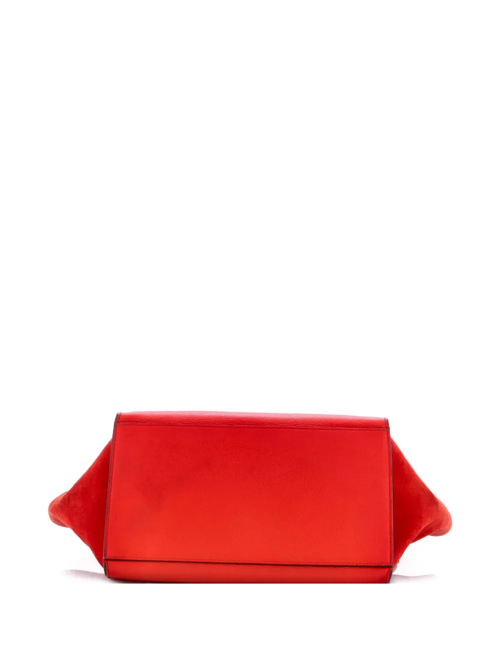 Pre-owned Celine Trapeze Bag Leather Medium Satchel In Red