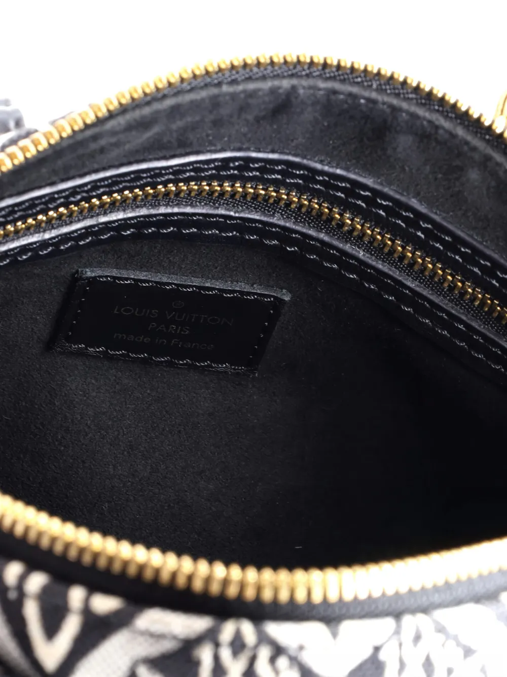 Pre-owned Louis Vuitton Speedy Bandouliere Bag Limited Edition Since 1854 Monogram Jacquard 25 Satchel In Black