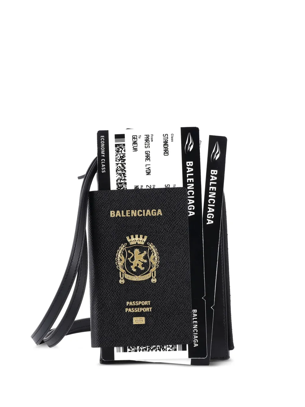 Balenciaga Pre-Owned Passport Phone Holder Printed Leather crossbody bag - Nero