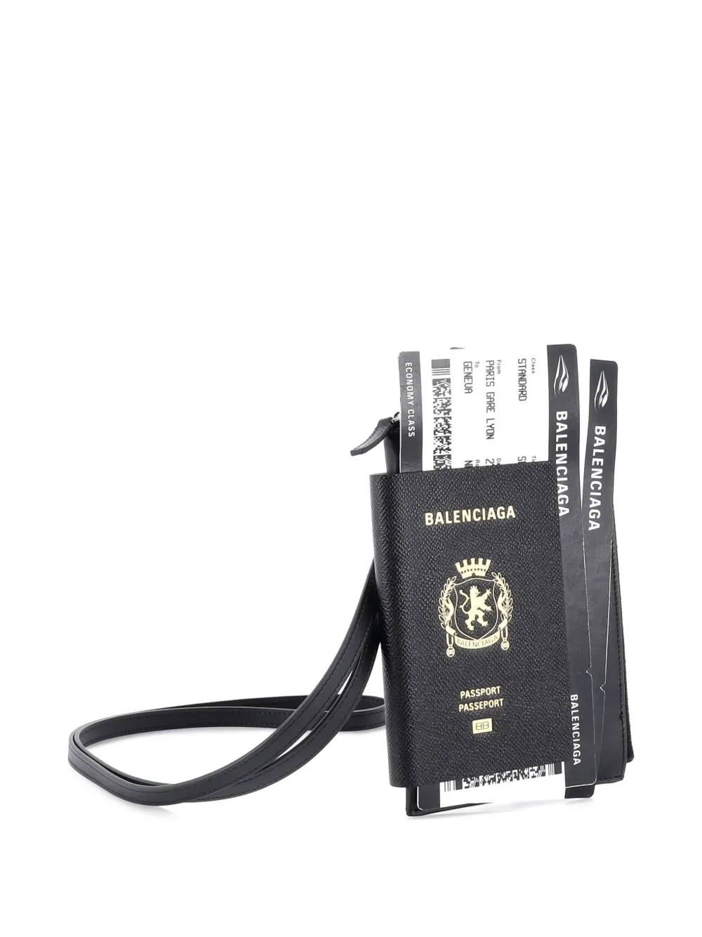 Passport Phone Holder Printed Leather Crossbody Bag