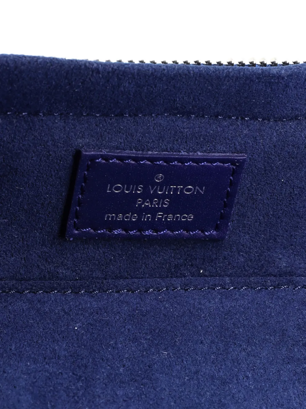 Pre-owned Louis Vuitton Zip Sunglasses Case Limited Edition Monogram Bandana Leather Gm Pouch In Blue
