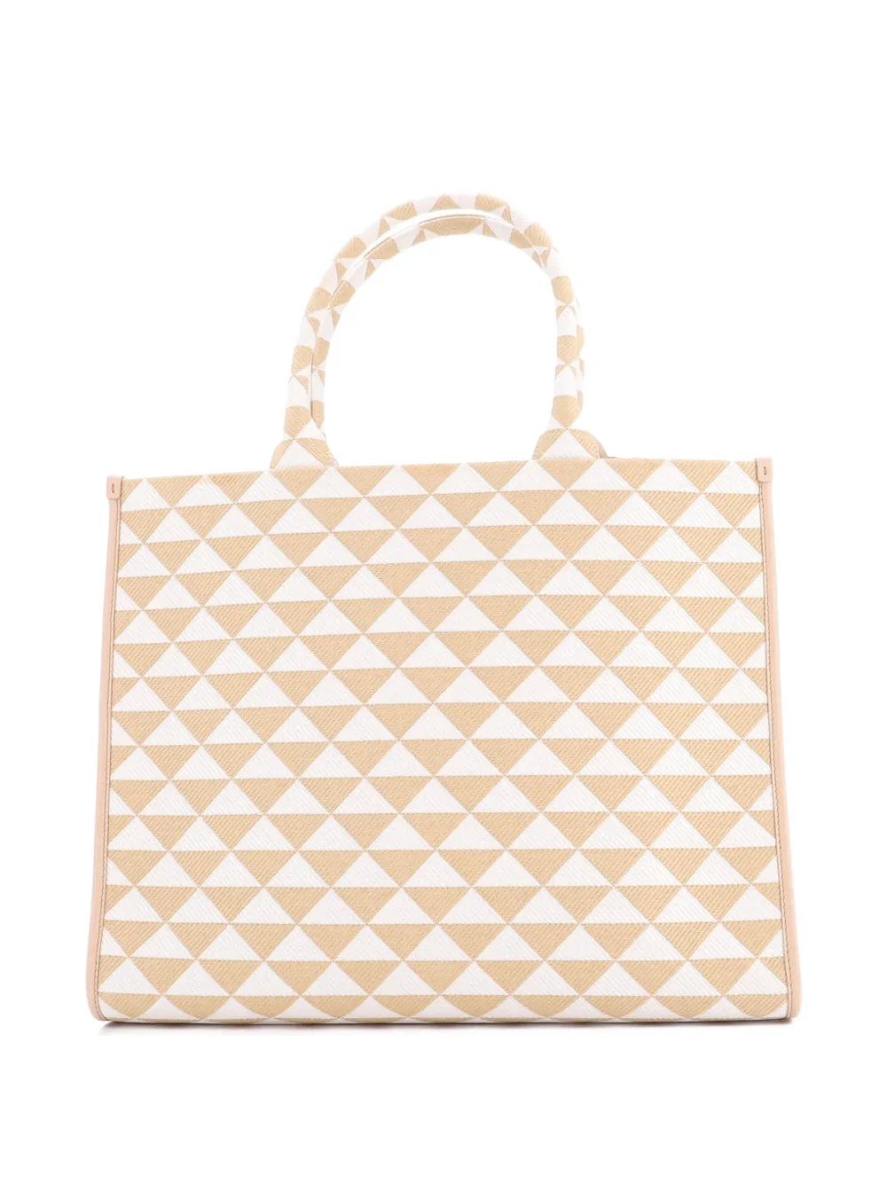 PRADA Pre-owned Symbole Shopper Jacquard Large Tote Bag In Neutral