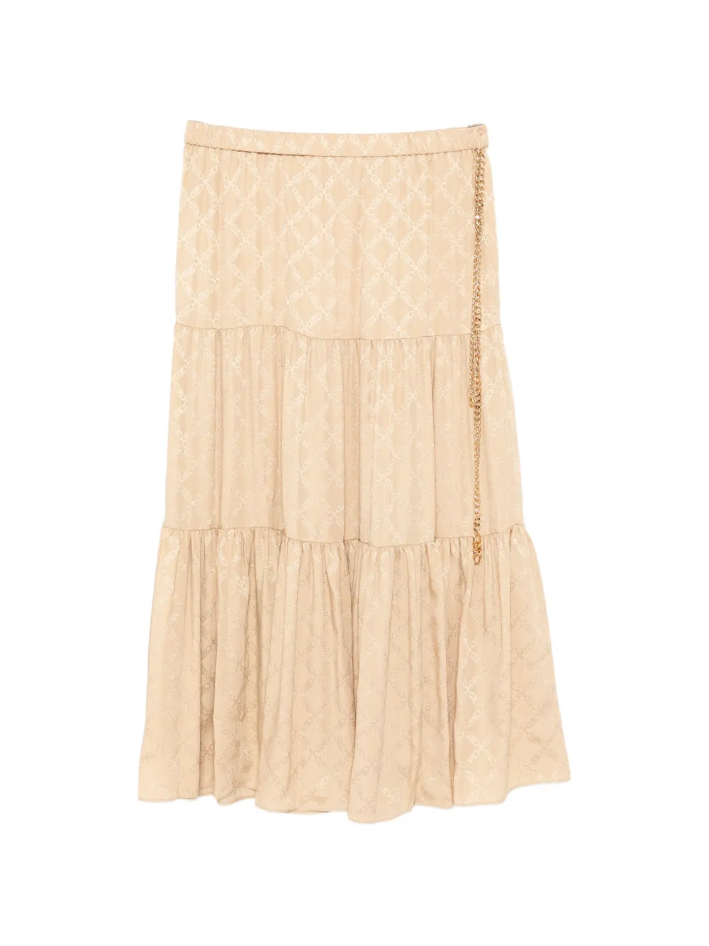 Michael Kors Monogram Maxi Skirt In Yellow