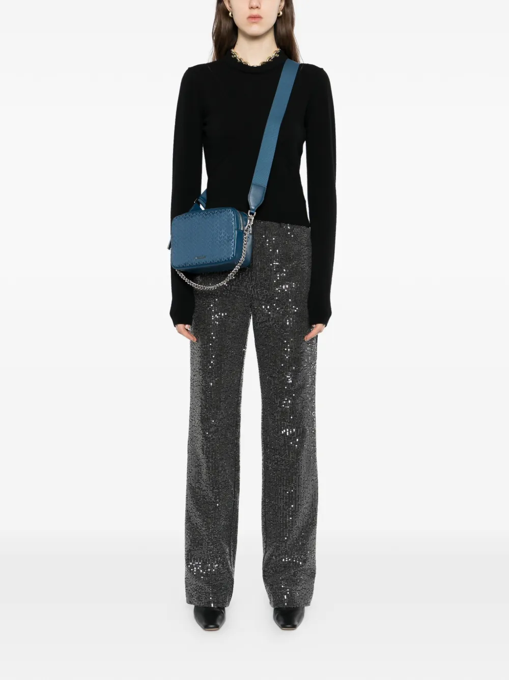  Michael Kors Medium Bryant Crossbody Bag - Blue 
