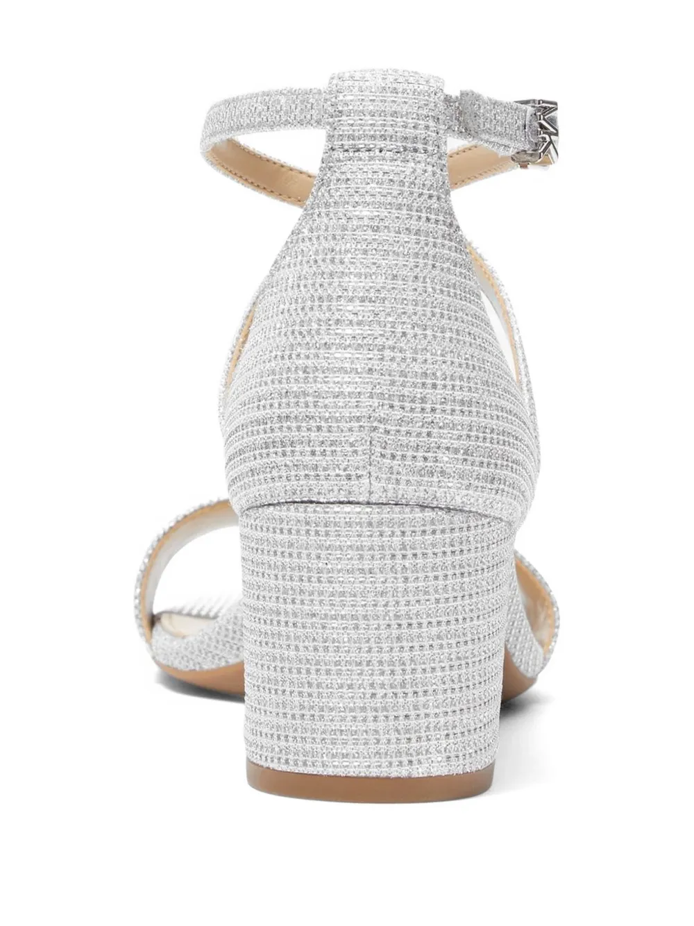 Michael Kors 57mm Serena Flex crossover-strap heeled sandals Zilver