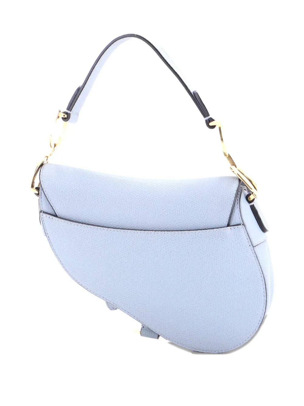 Pre-owned Dior Saddle Handbag Leather Mini Shoulder Bag In Blue