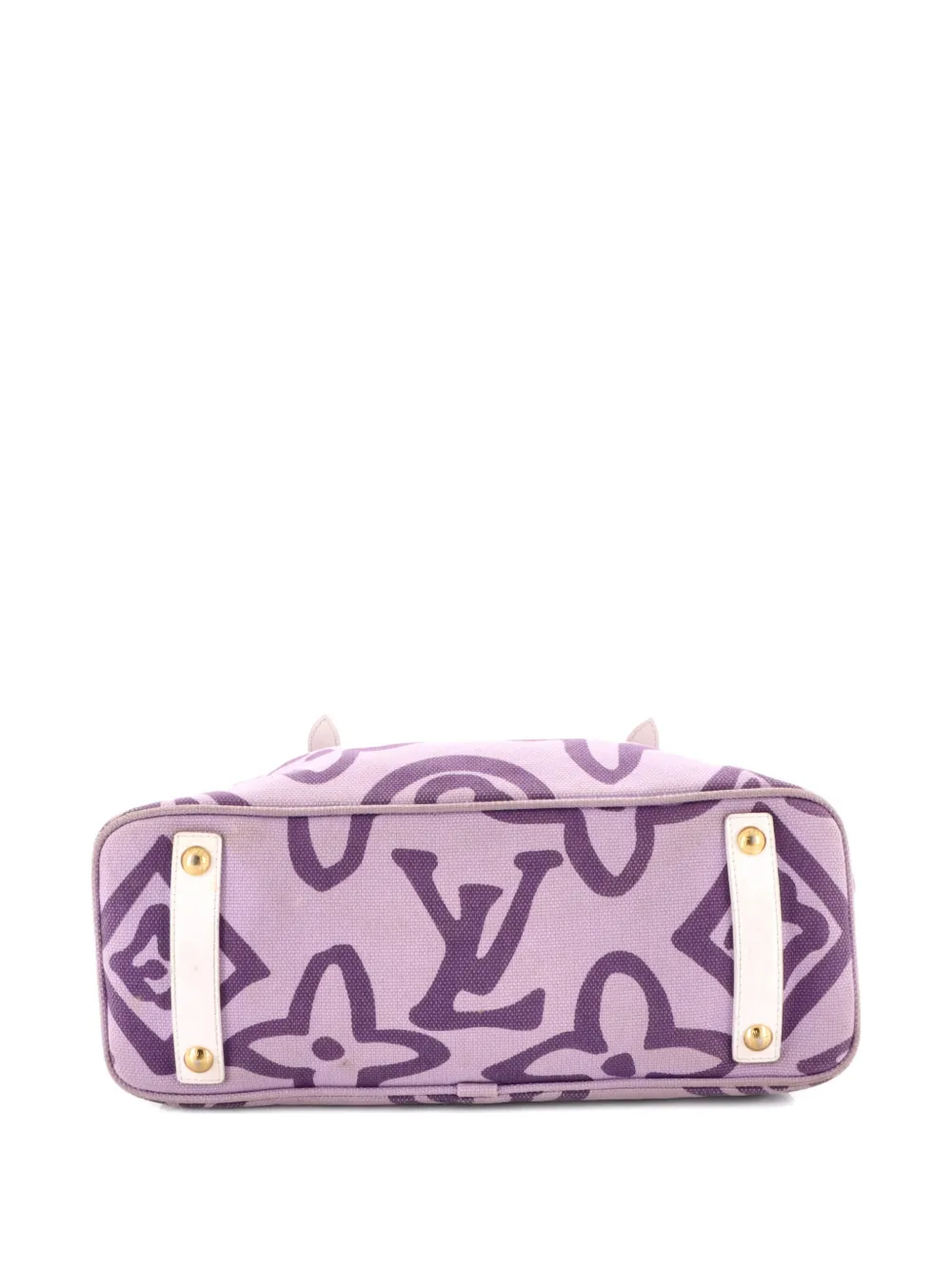 Pre-owned Louis Vuitton Tahitienne Cabas Canvas Pm Tote Bag In Purple