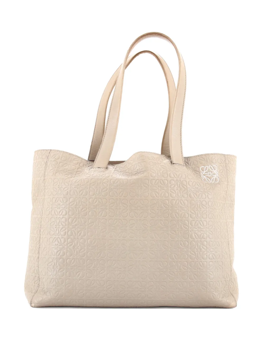 Loewe Pre-Owned T Shopper Tote Anagram Embossed Leather satchel - Toni neutri