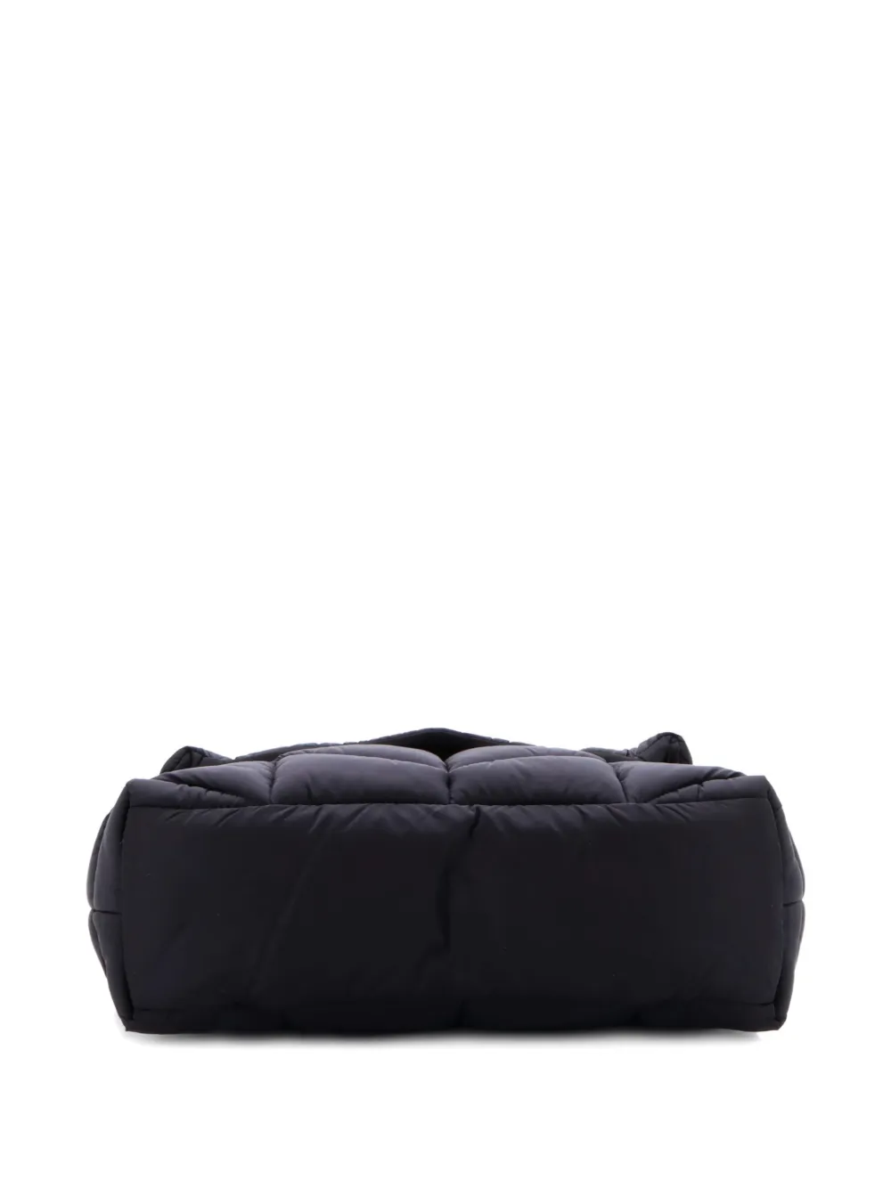 Pre-owned Saint Laurent Loulou Puffer Messenger Bag Quilted Econyl Shoulder Bag In Black