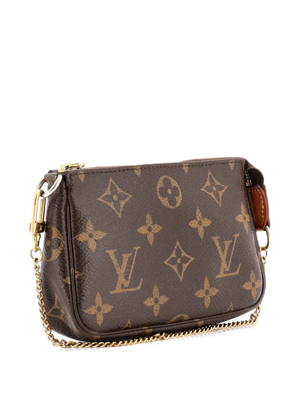 Pre-owned Louis Vuitton Pochette Accessoires Monogram Canvas Mini Clutch Bag In Brown