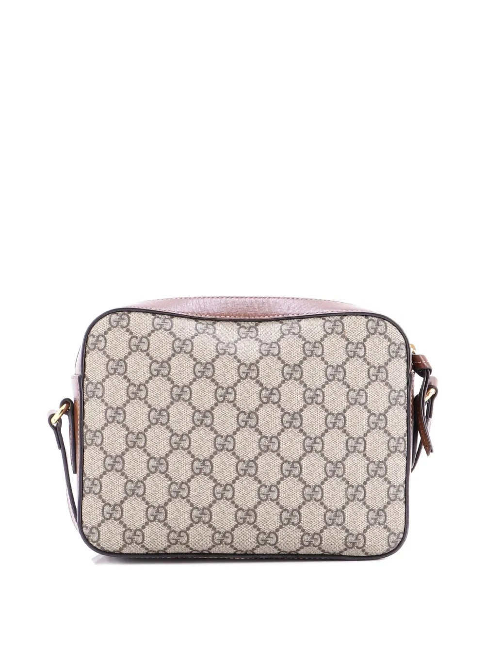 Pre-owned Gucci Horsebit 1955 Flap Pocket Camera Bag Gg Coated Canvas And Leather Small Crossbody Bag In Brown