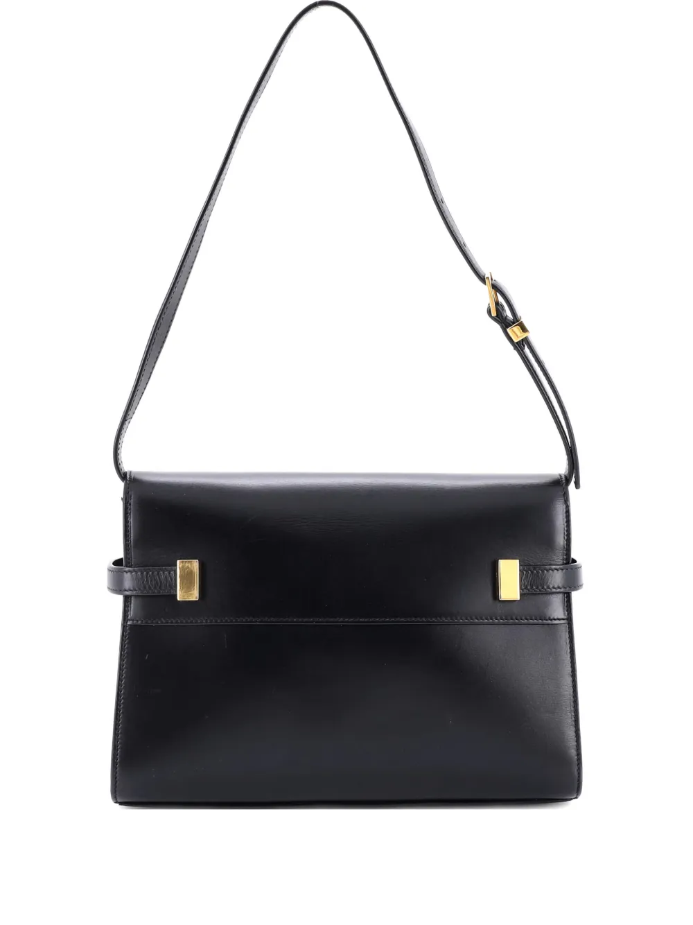 Pre-owned Saint Laurent Manhattan Leather Small Shoulder Bag In Black