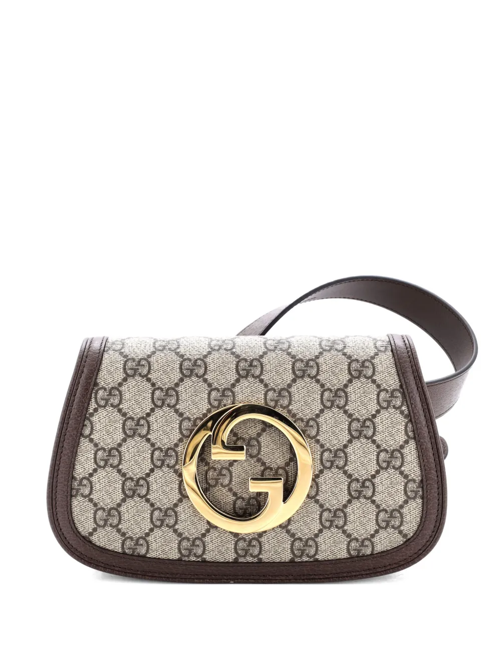 Pre-owned Gucci Blondie Gg Coated Canvas Belt Bag In Brown