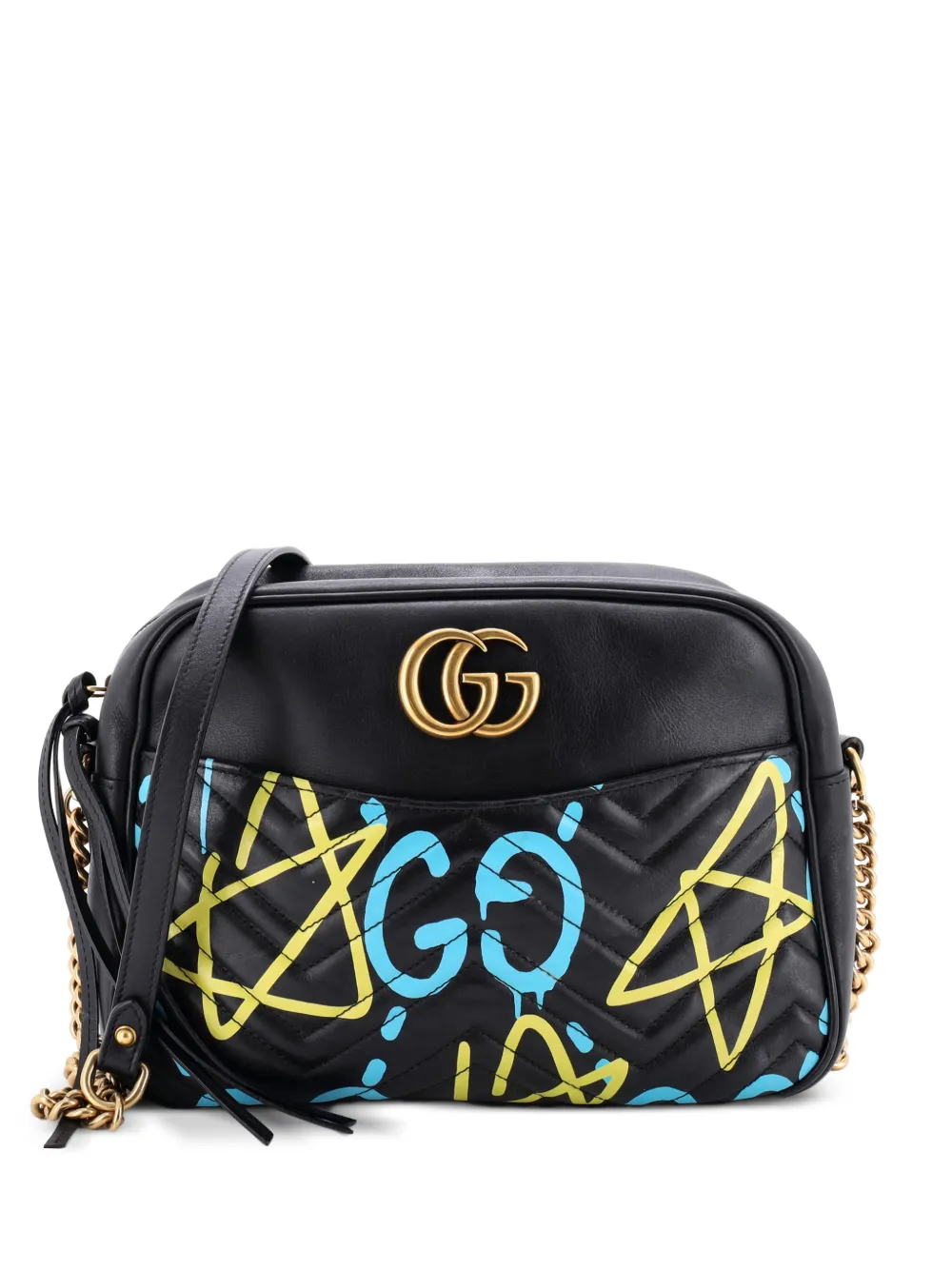 Gucci Pre-Owned GG Marmont GucciGhost Matelasse Leather Medium shoulder bag - Nero
