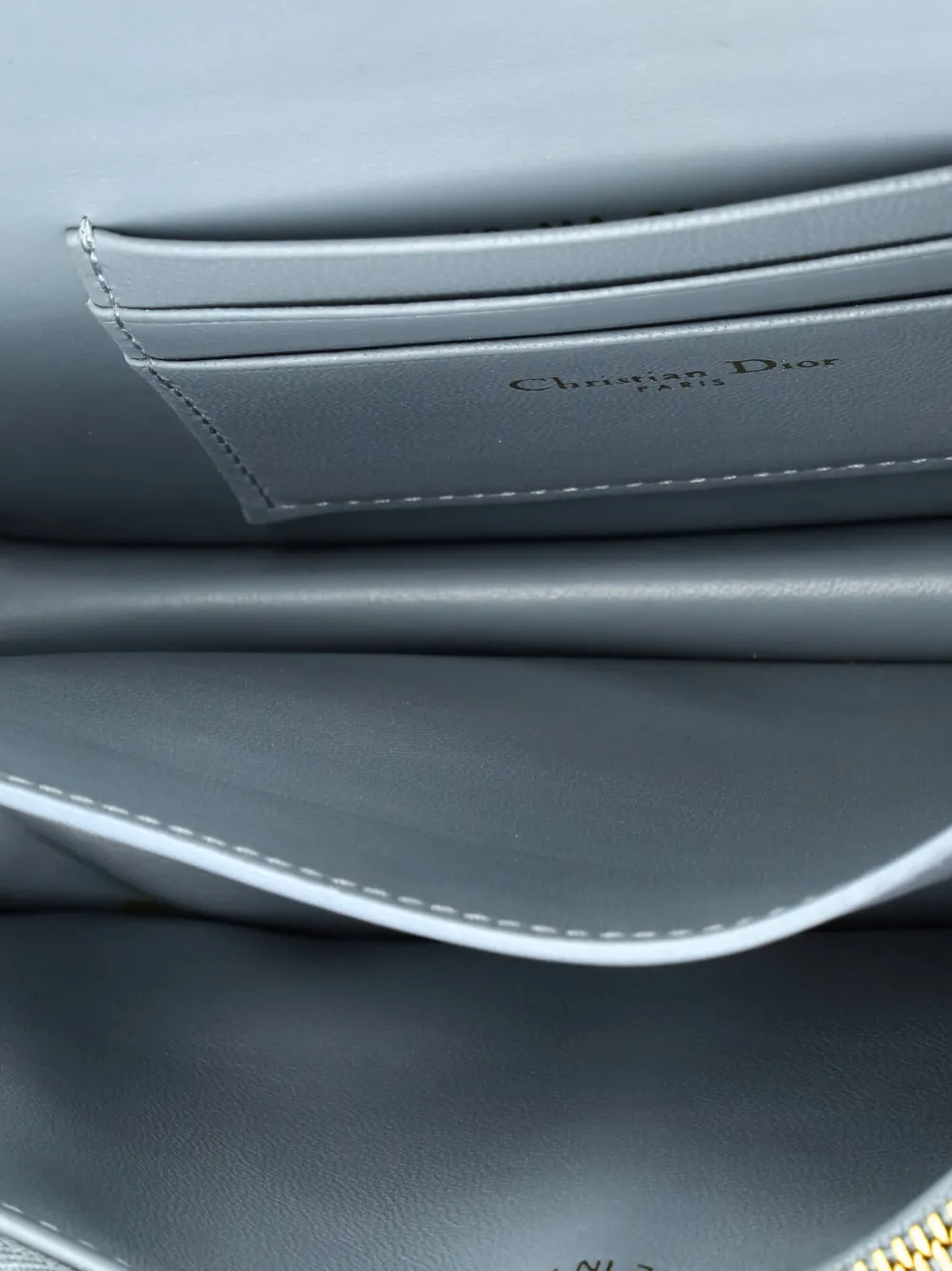 DIOR Pre-owned Miss Caro Flap Bag Cannage Quilt Calfskin Mini Crossbody Bag In Blue