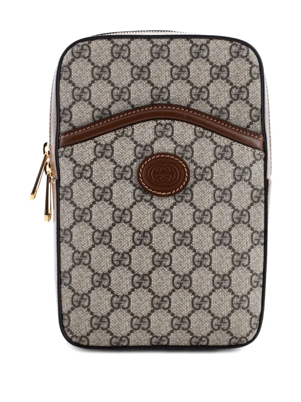 Gucci Pre-Owned Interlocking G Patch Sling Bag GG Coated Canvas Small crossbody bag - Marrone