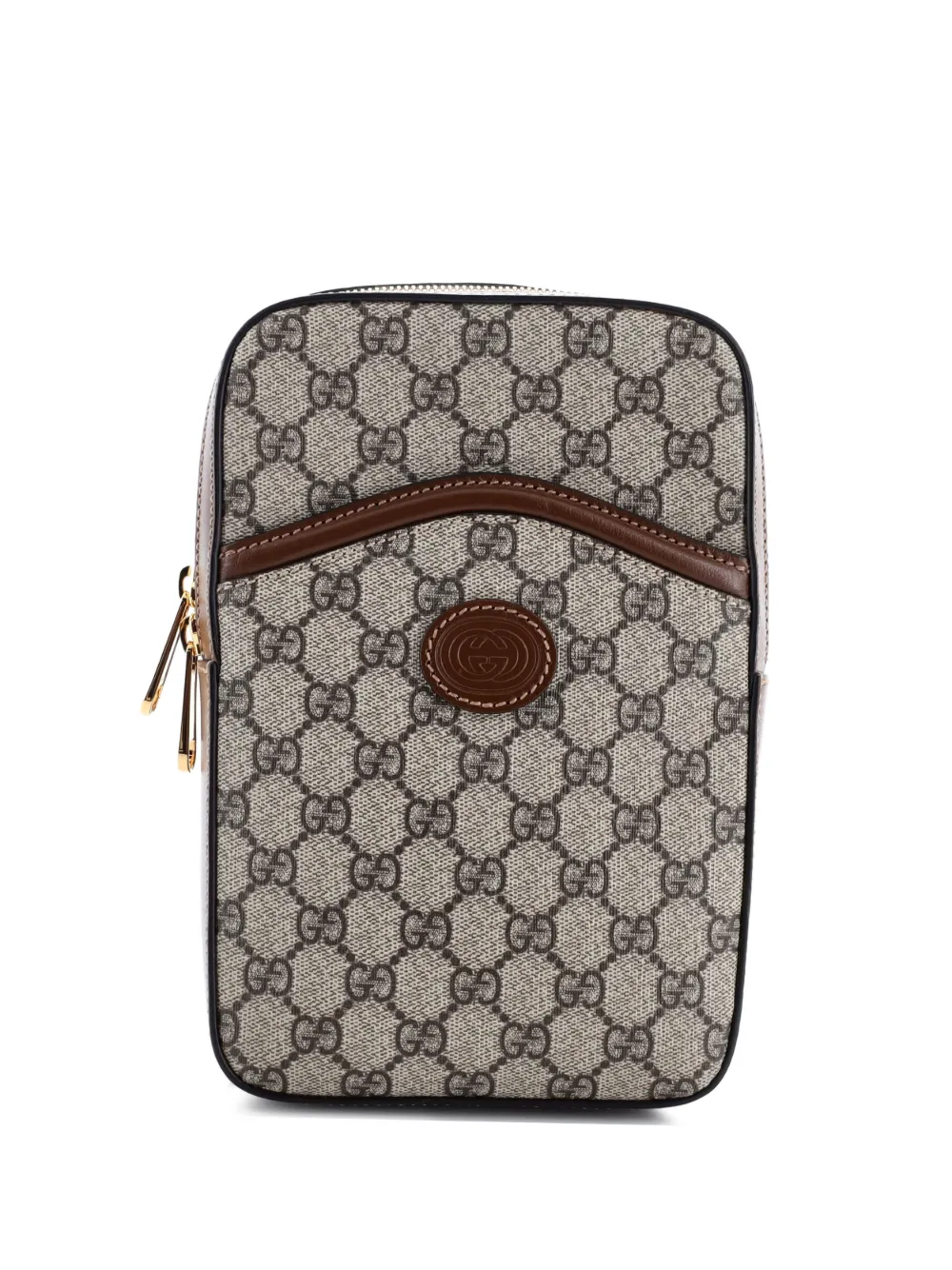 Gucci Pre-Owned Interlocking G Patch Sling Bag GG Coated Canvas Small crossbody bag - Marrone