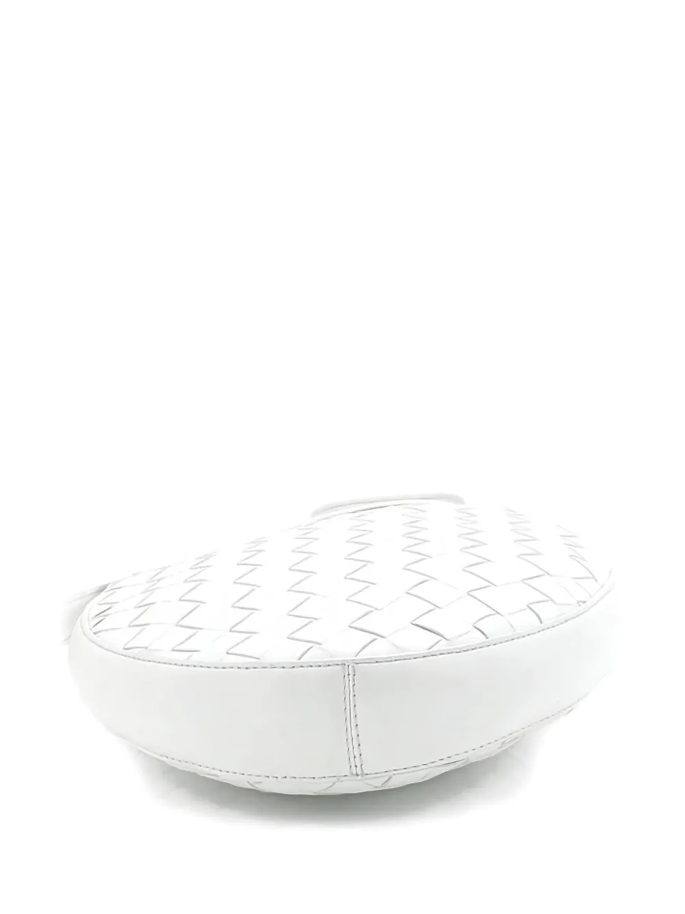 Pre-owned Bottega Veneta Drop Intrecciato Nappa Small Shoulder Bag In White