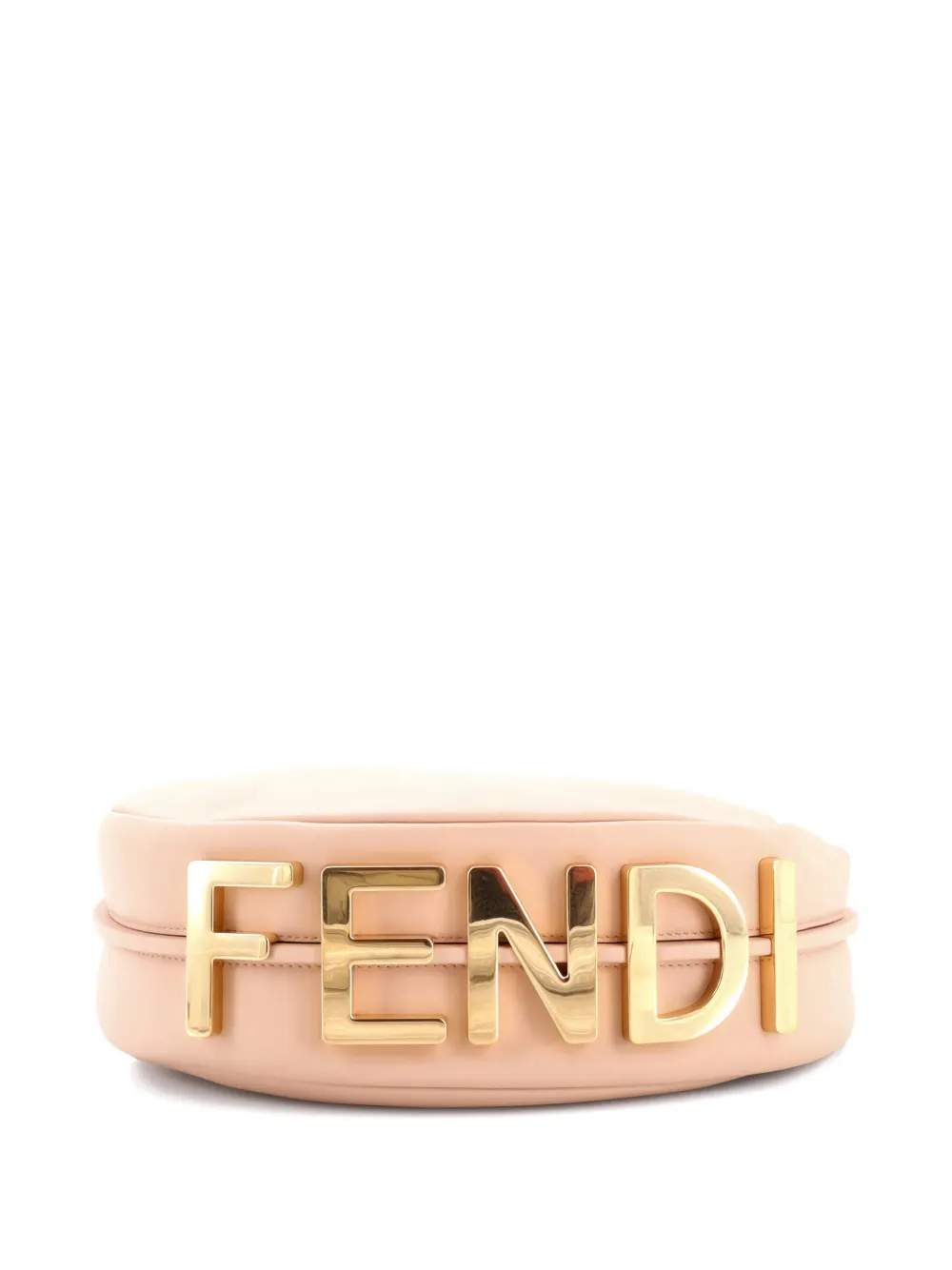 Pre-owned Fendi Graphy Bag Leather Small Hobo Bag In Neutral