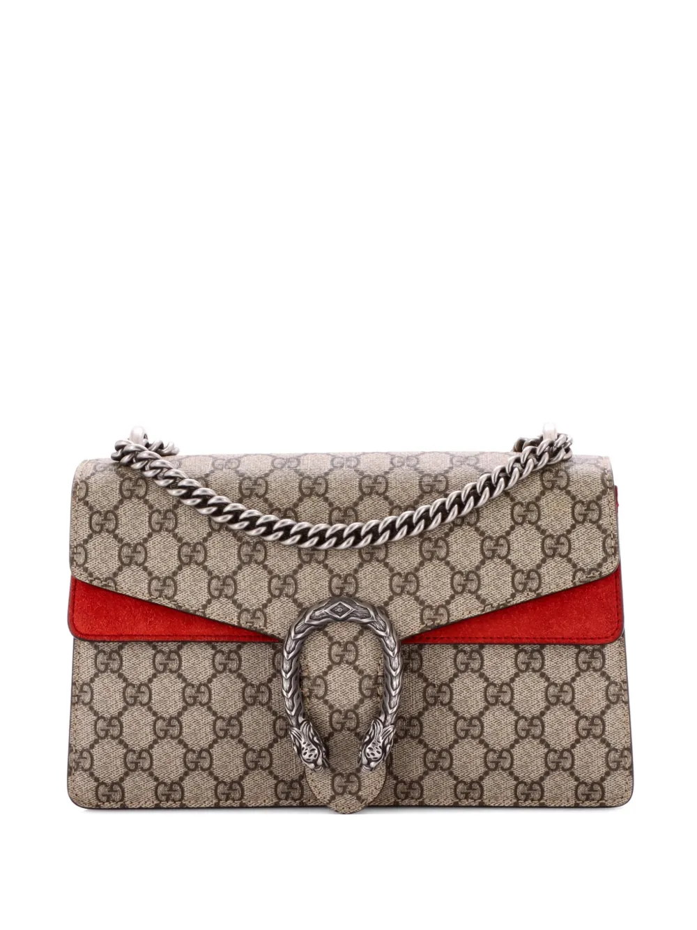 Pre-owned Gucci Dionysus Bag Gg Coated Canvas Small Shoulder Bag In Red