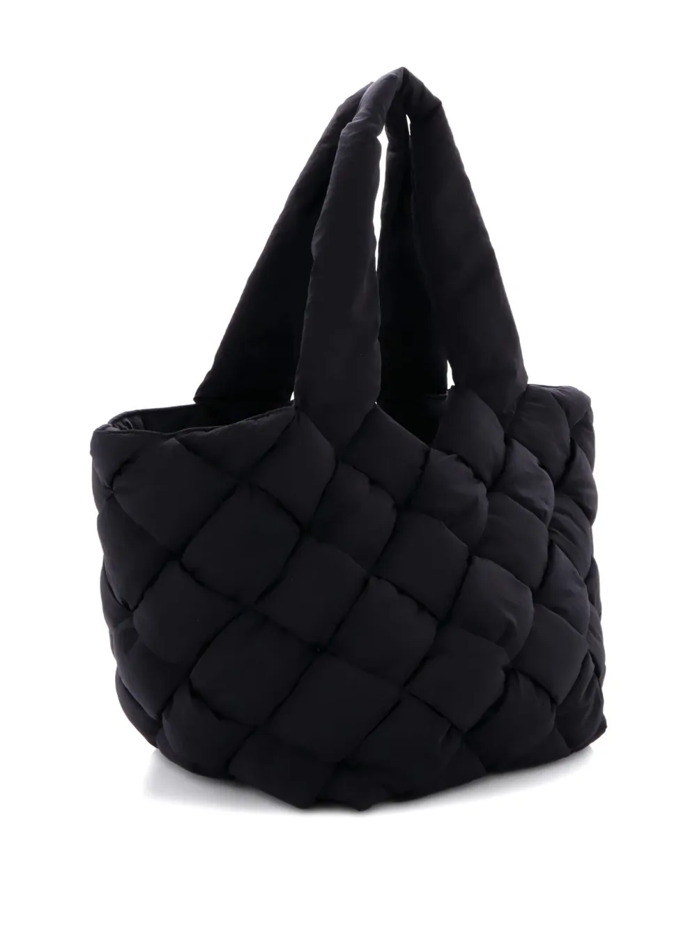 BOTTEGA VENETA Pre-owned Cassette Paper Intrecciato Nylon Tote Bag In Black