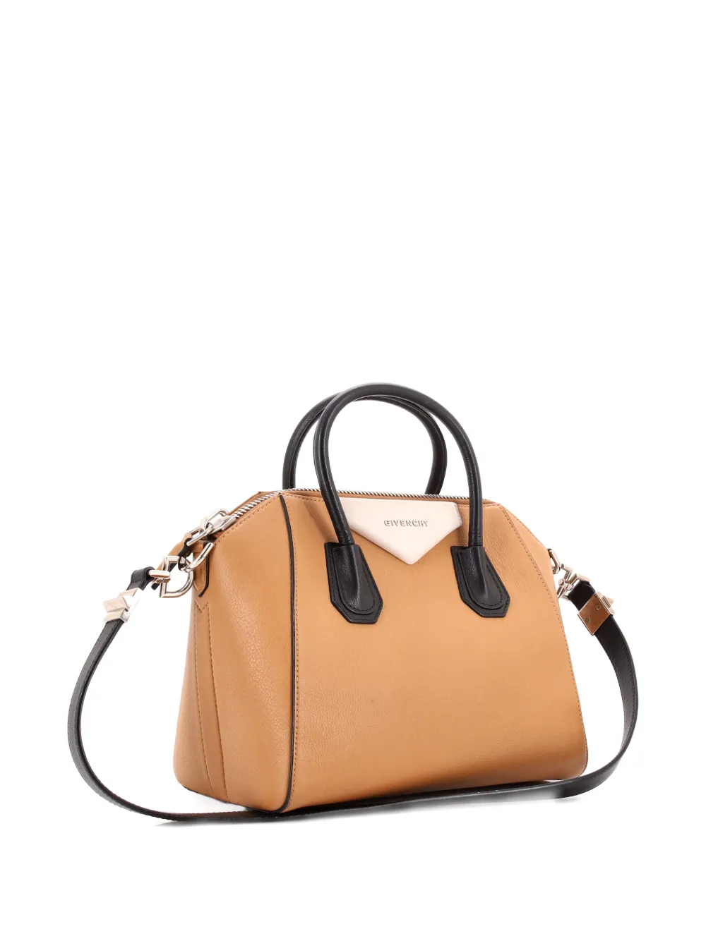 Pre-owned Givenchy Tricolor Antigona Bag Leather Small Satchel In Black