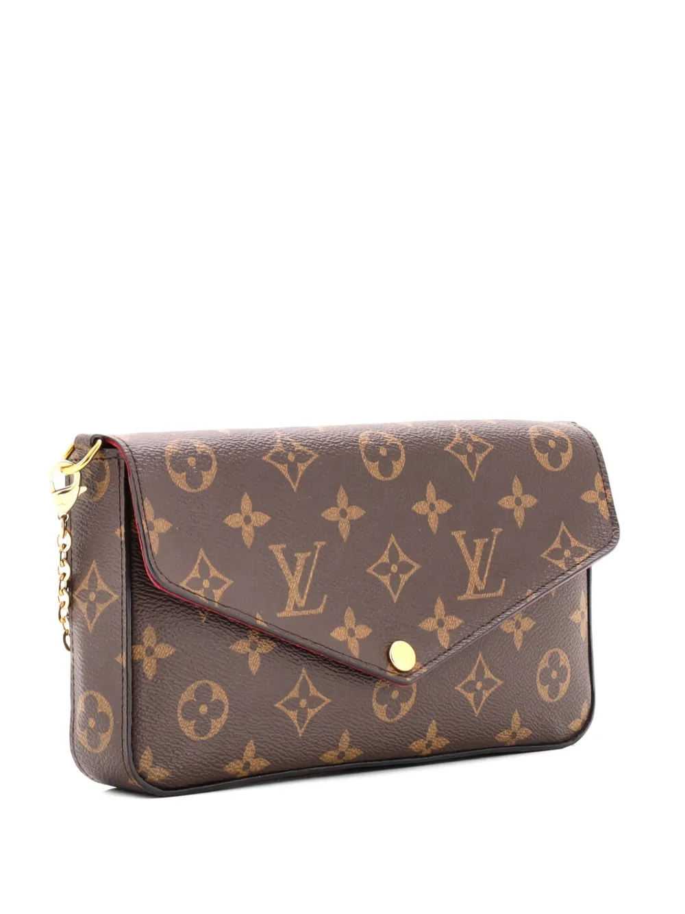 Pre-owned Louis Vuitton Felicie Pochette Monogram Canvas Crossbody Bag In Brown