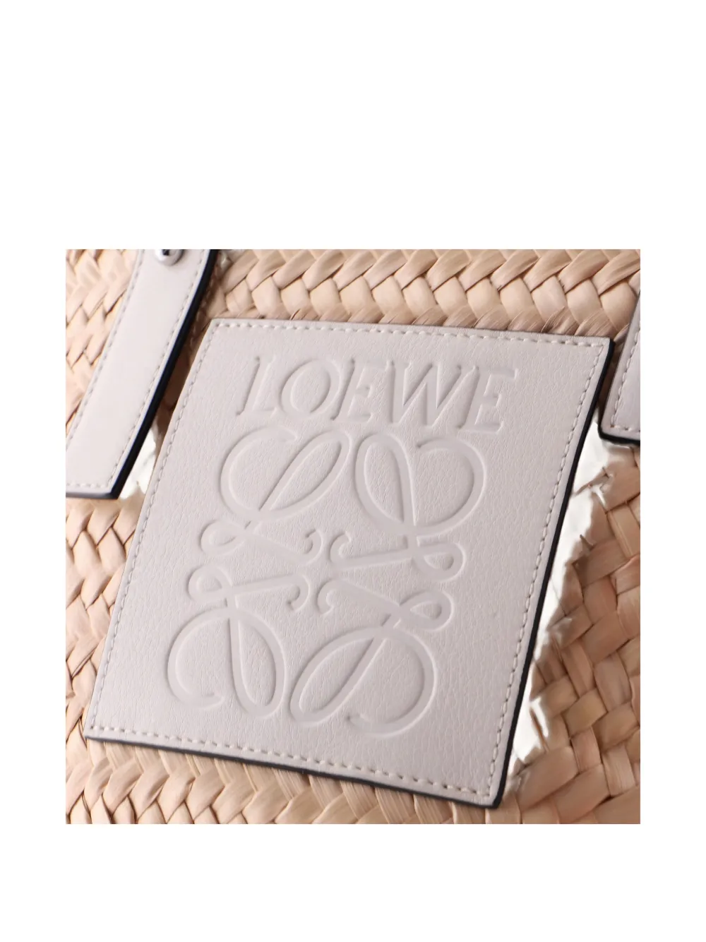 Pre-owned Loewe Basket Raffia Small Tote Bag In Neutral