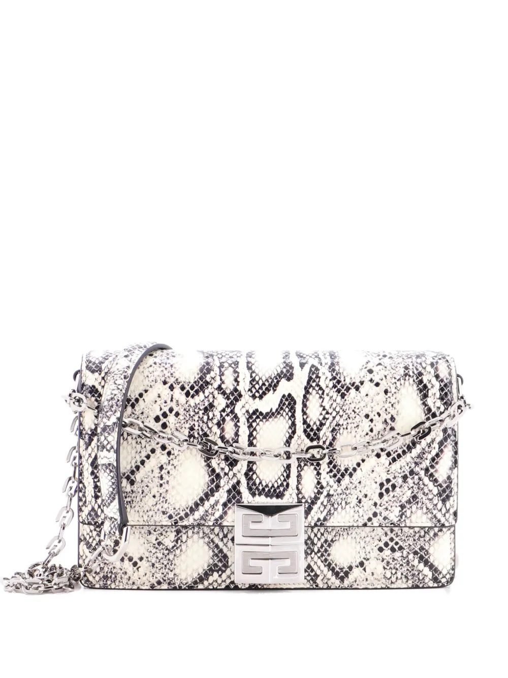 Givenchy Pre-Owned 4G Chain Snakeskin Embossed Leather Small crossbody bag - Nero