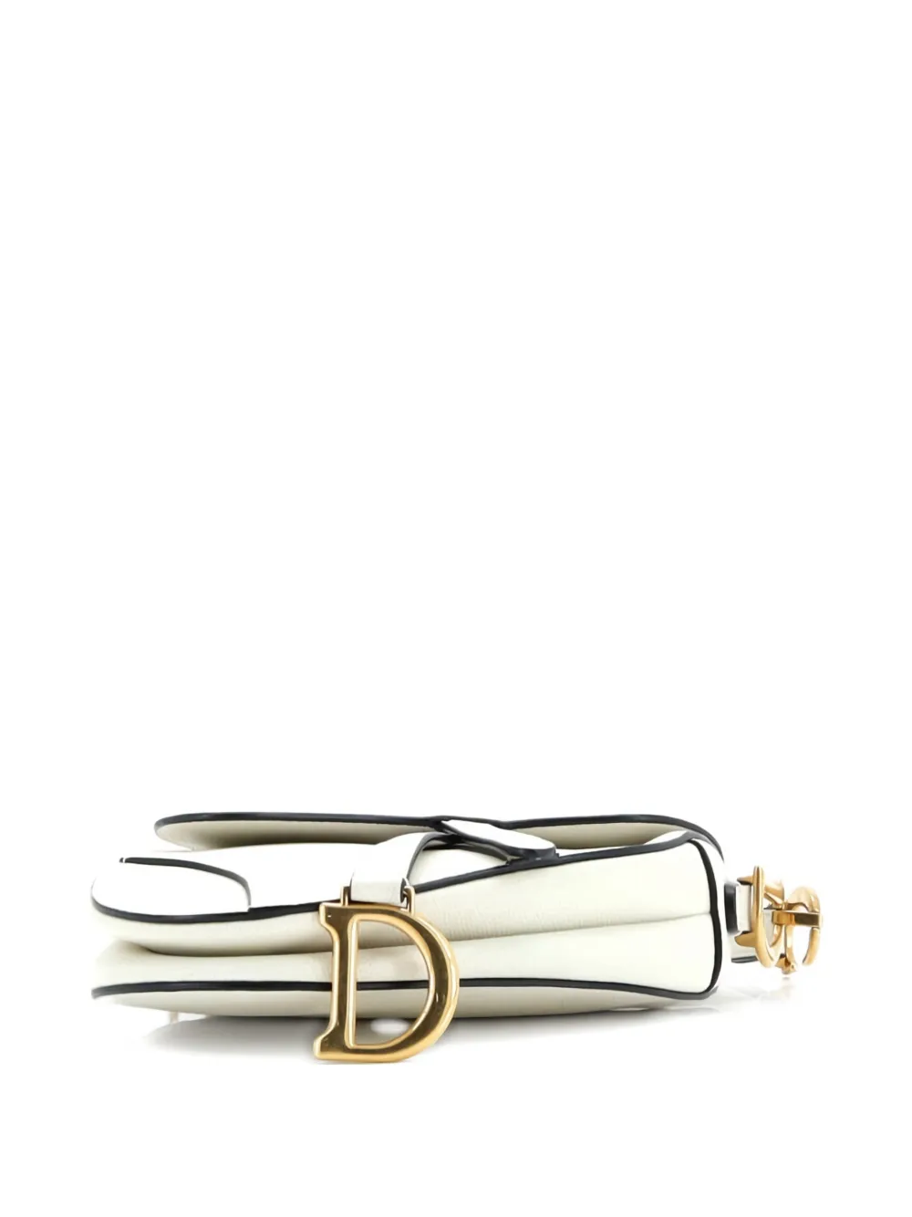 Pre-owned Dior Saddle Handbag Leather Mini Shoulder Bag In White