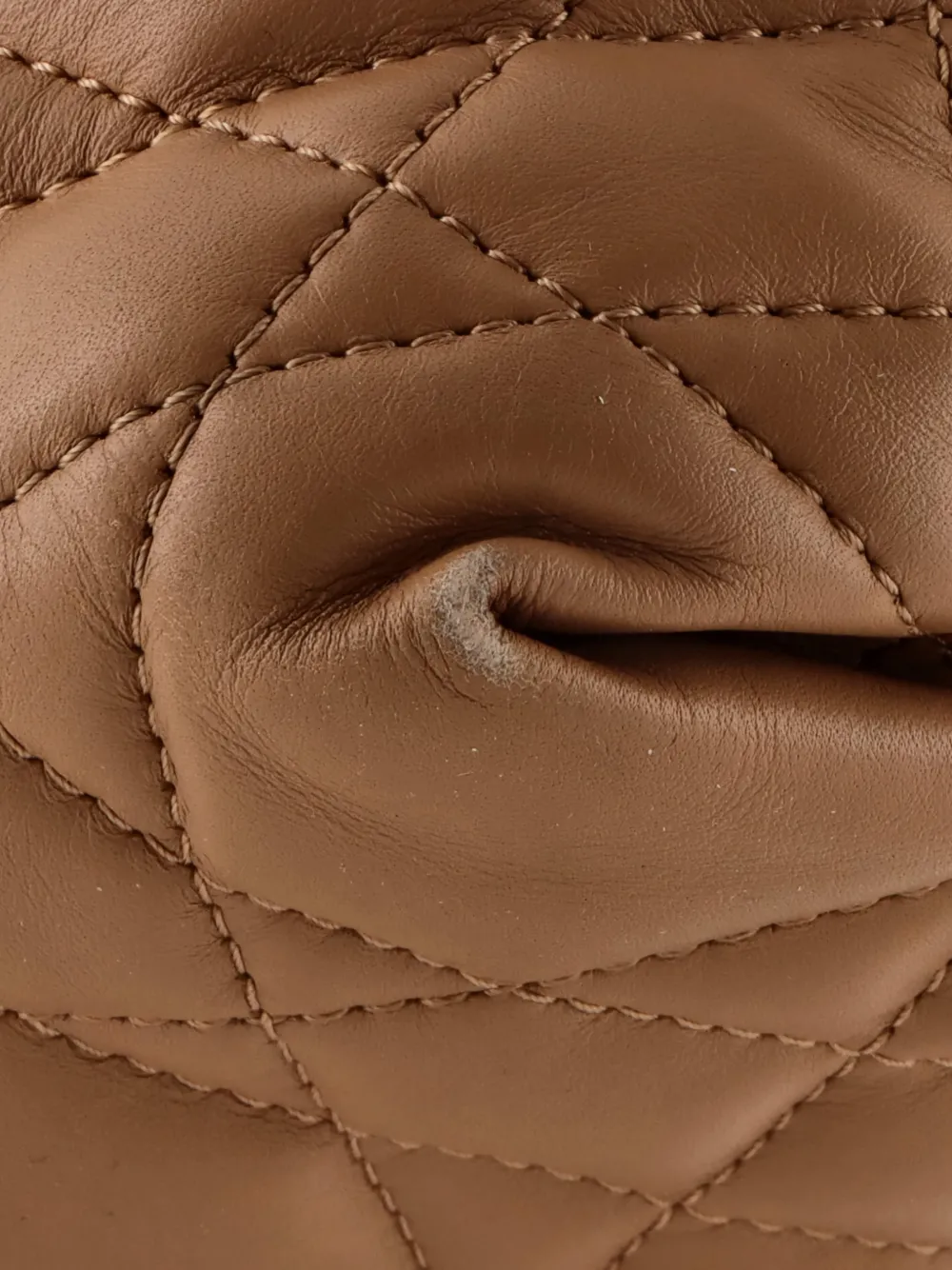 Pre-owned Dior Toujours Macrocannage Quilt Calfskin Medium Tote Bag In Brown