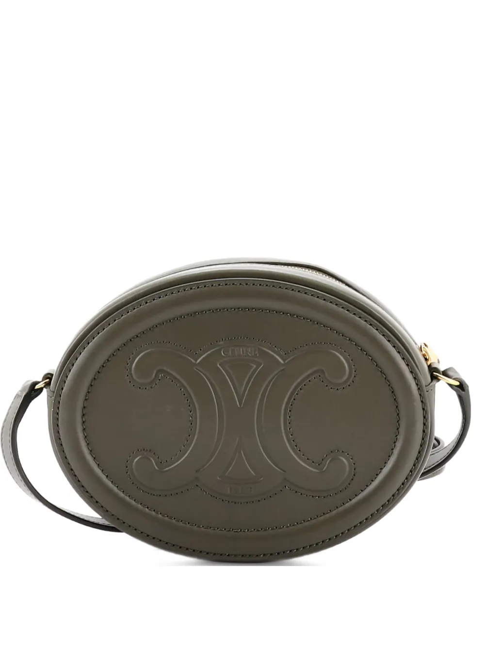 Celine Pre-Owned Triomphe Oval Leather Mini crossbody bag - Verde