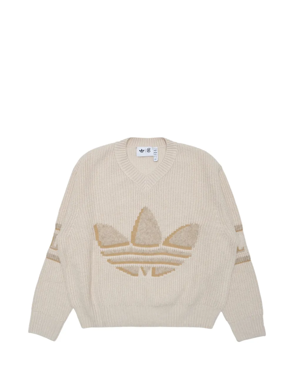 adidas x CLOT by Edison Chen V-neck logo knitwear - Toni neutri