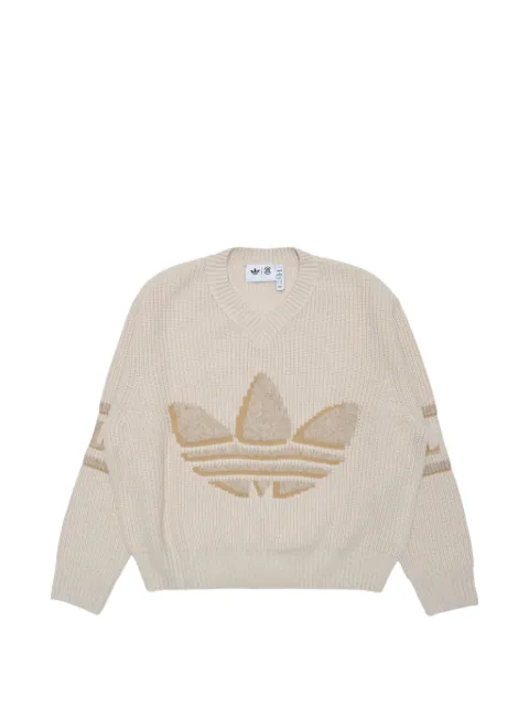 adidas x CLOT by Edison Chen V-neck logo knitwear