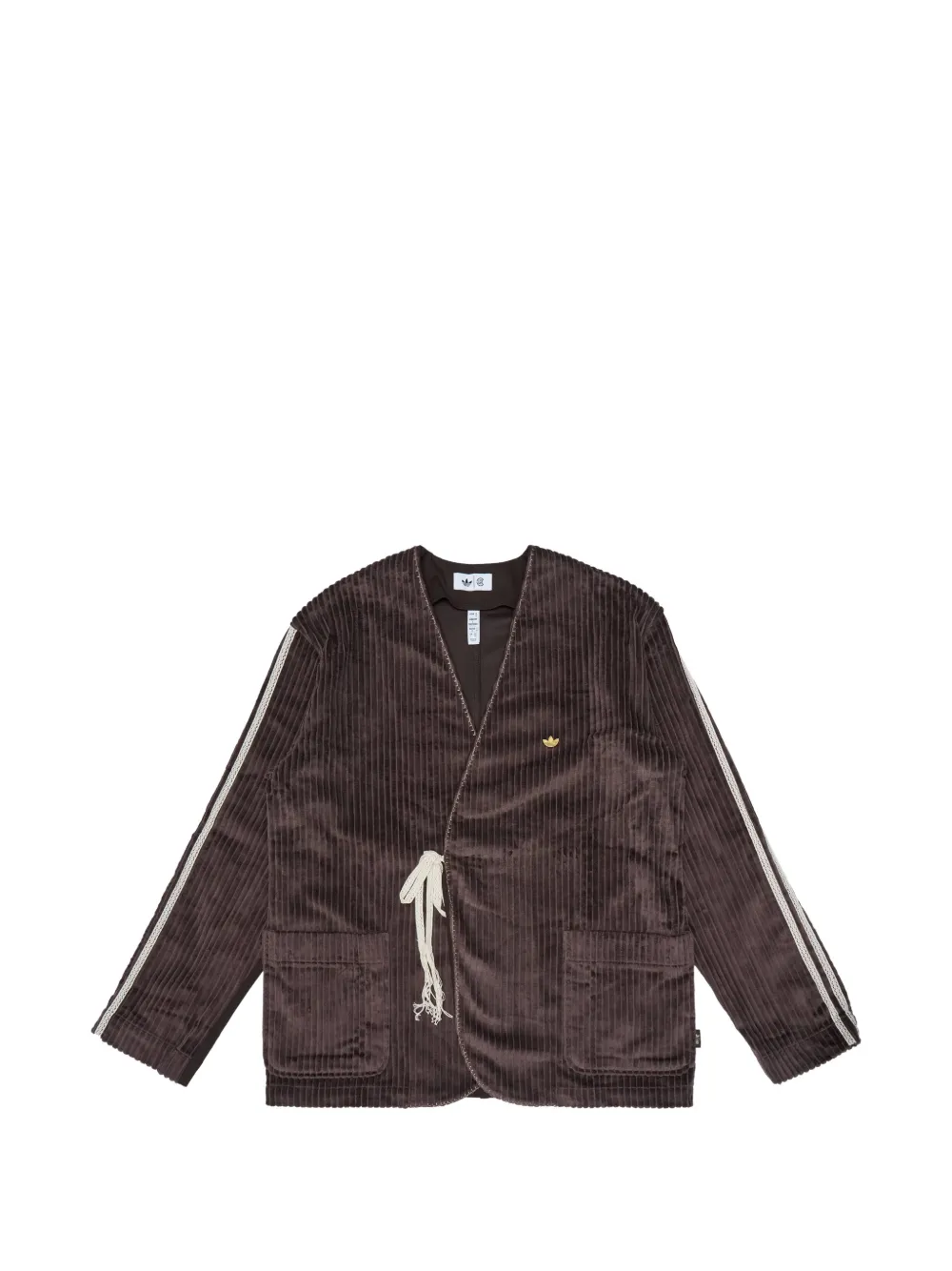 Adidas Originals X Clot By Edison Chen Striped Corduroy Jacket In Brown