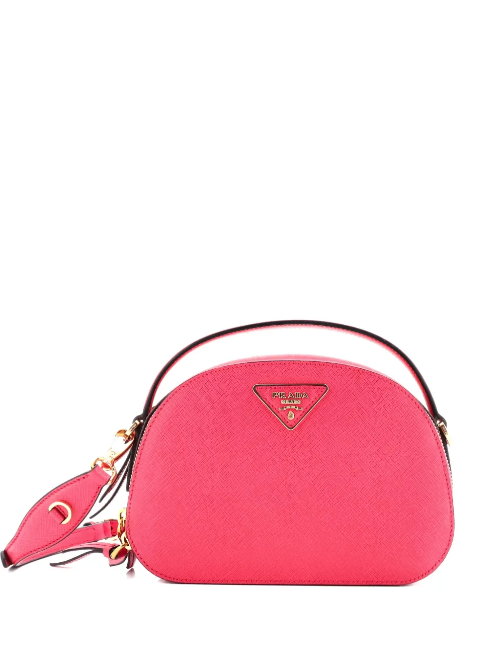 Pre-owned Prada Odette Top Handle Bag Saffiano Leather Small Shoulder Bag In Pink