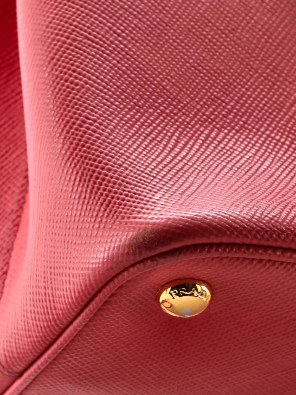 Pre-owned Prada Cuir Double Saffiano Leather Medium Tote Bag In Pink