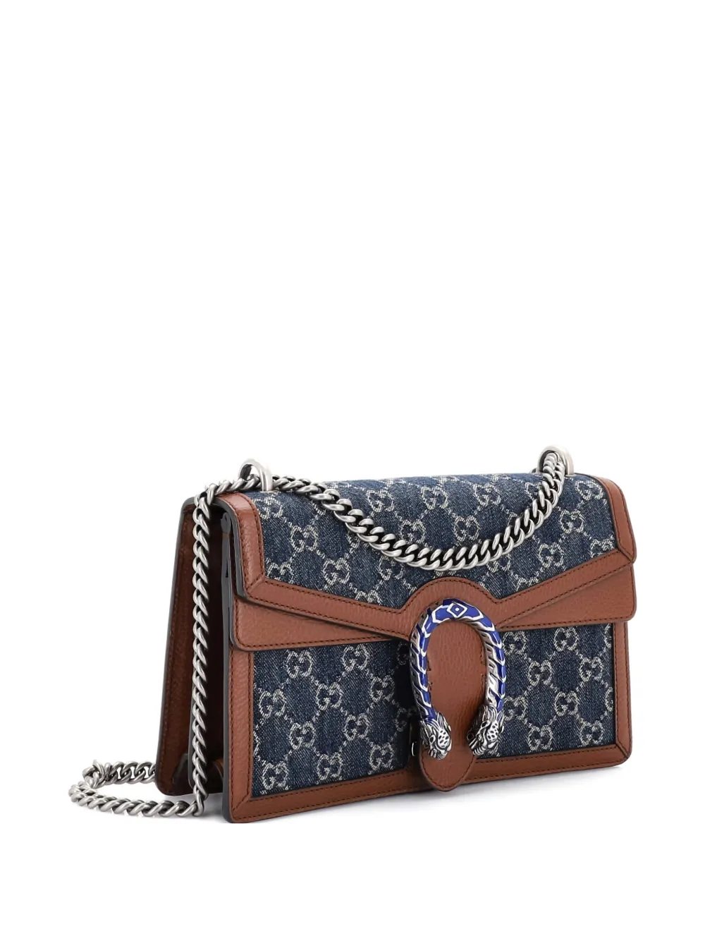 Pre-owned Gucci Dionysus Bag Gg Denim Small Shoulder Bag In Brown