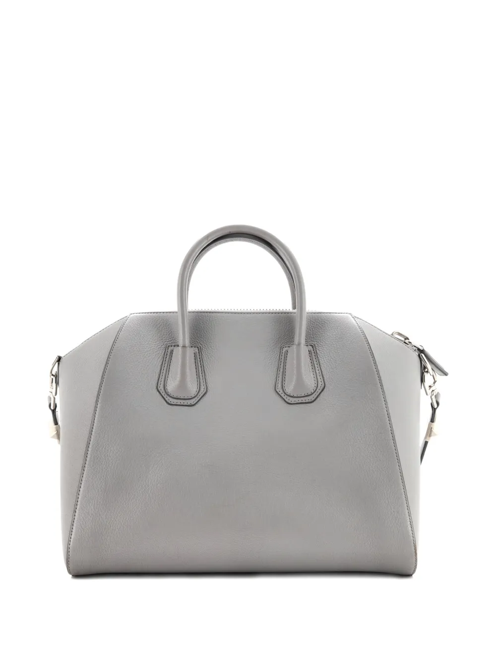 Pre-owned Givenchy Antigona Bag Leather Medium Satchel In Gray
