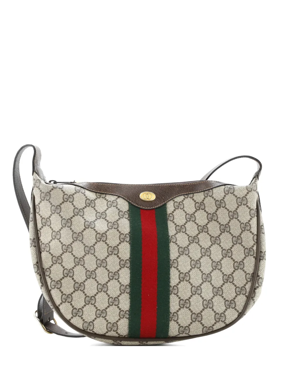 Gucci Pre-Owned Ophidia Half Moon Hobo GG Coated Canvas Small crossbody bag - Marrone
