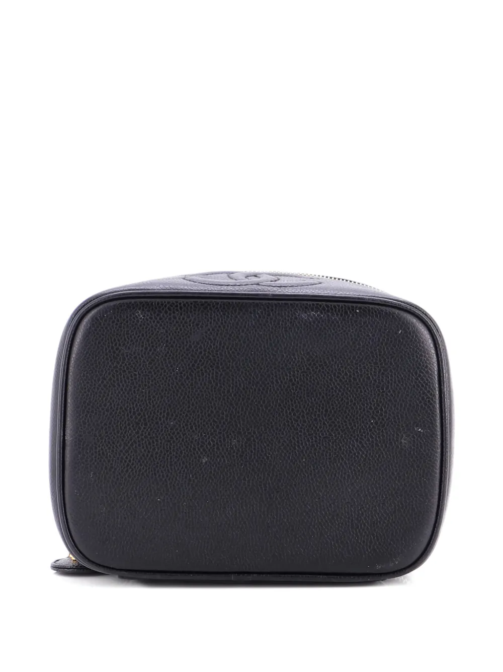 Pre-owned Chanel Timeless Vanity Case Caviar Mini Satchel In Black