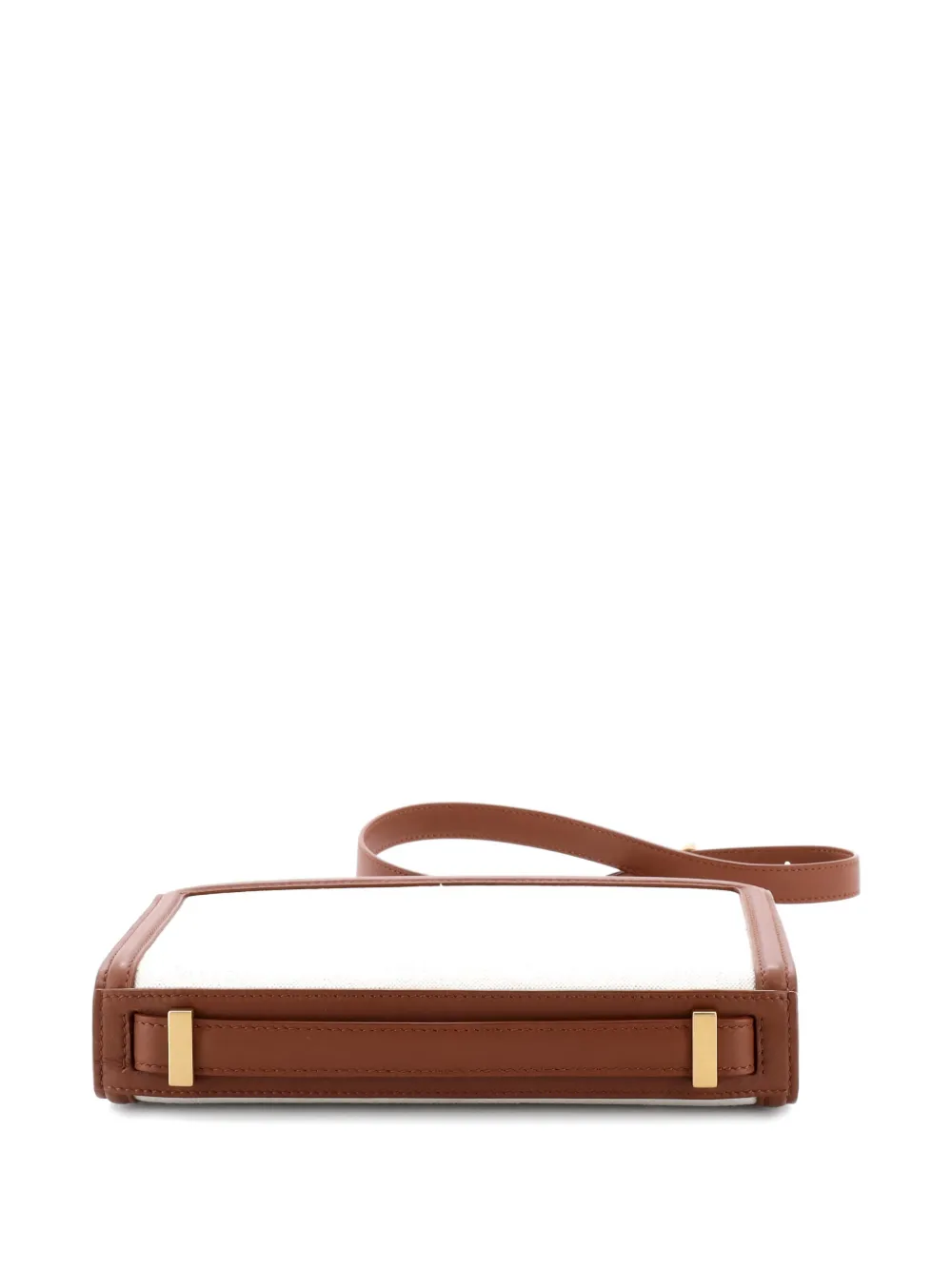 Pre-owned Saint Laurent Reversed Canvas And Leather Shoulder Bag In Brown