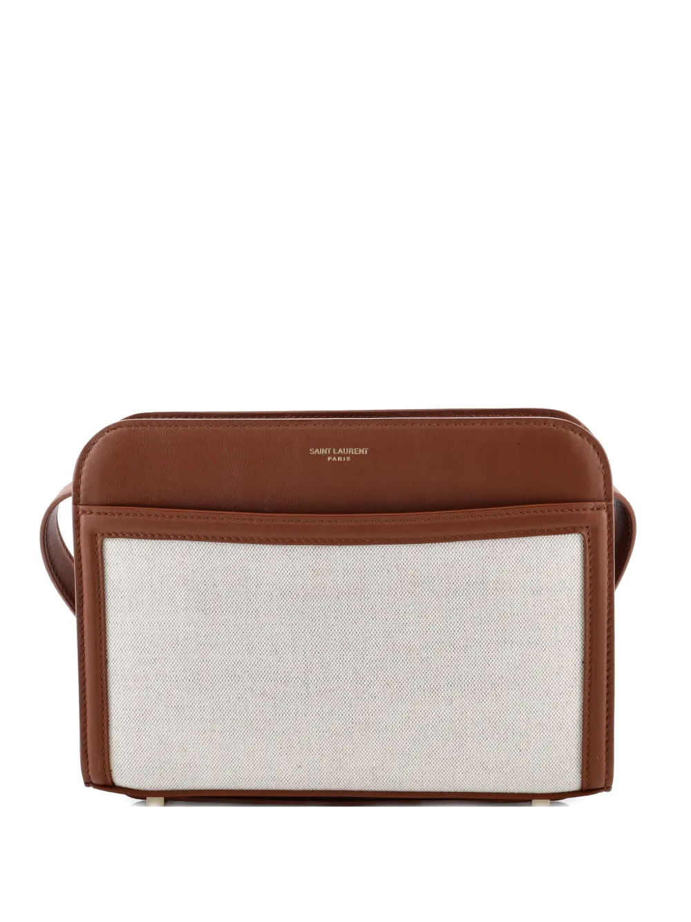 Saint Laurent Pre-Owned Reversed Canvas and Leather shoulder bag | Brown | Image 1