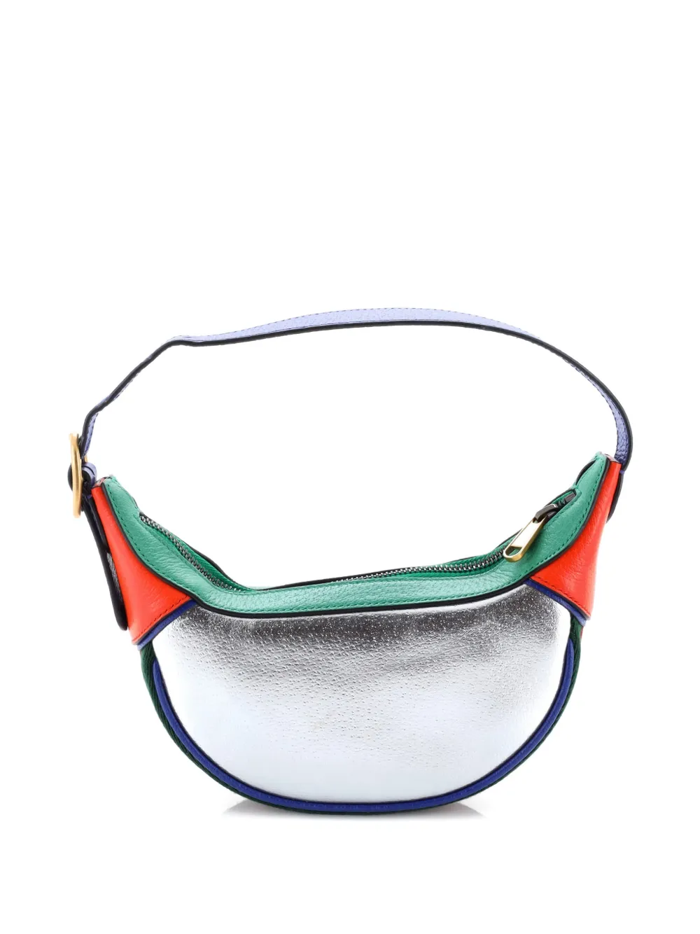 Pre-owned Gucci Good Game Ophidia Half Moon Bag Leather Mini Hobo Bag In Blue