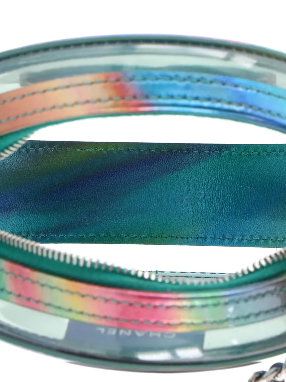 CHANEL Pre-owned Filigree Round Clutch With Chain Pvc With Lambskin Mini Crossbody Bag In Multi