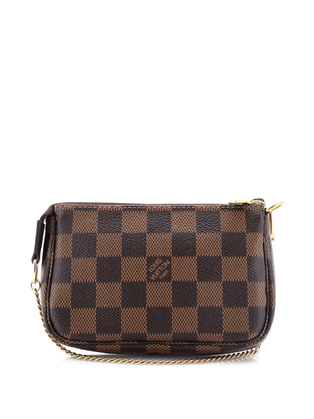 Pre-owned Louis Vuitton Pochette Accessoires Limited Edition Damier Mini Clutch Bag In Brown