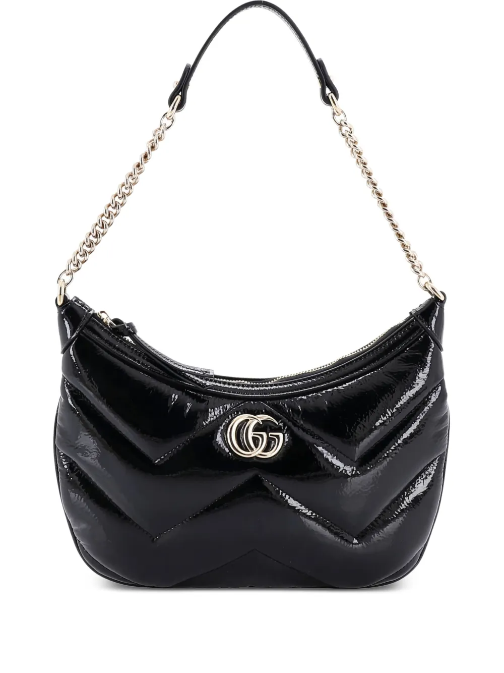 Gucci Pre-Owned GG Marmont Half Moon Chain Matelasse Leather Small shoulder bag - Nero