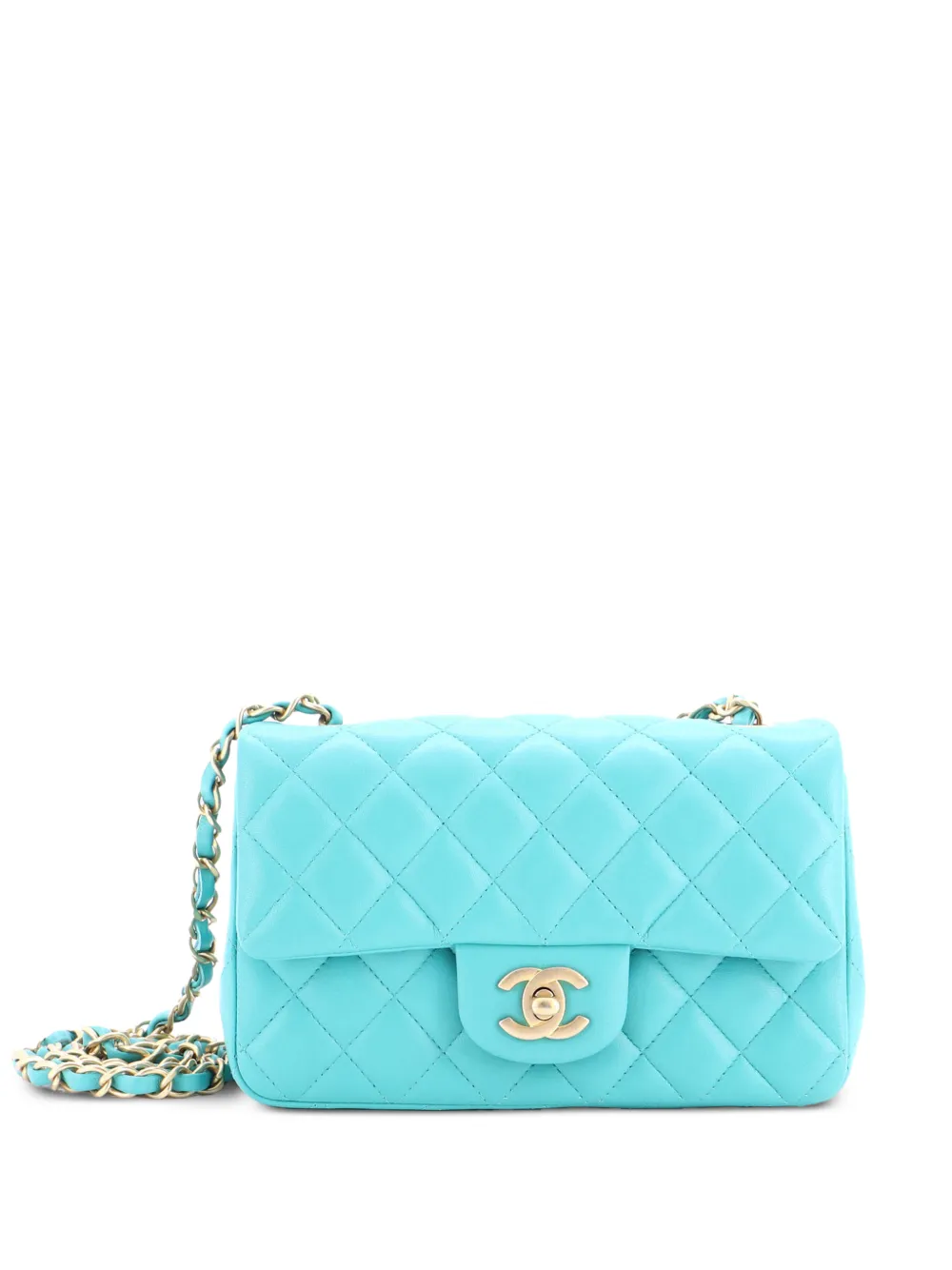 CHANEL Pre-Owned Classic Single Flap Bag Quilted Lambskin Mini crossbody bag - Verde