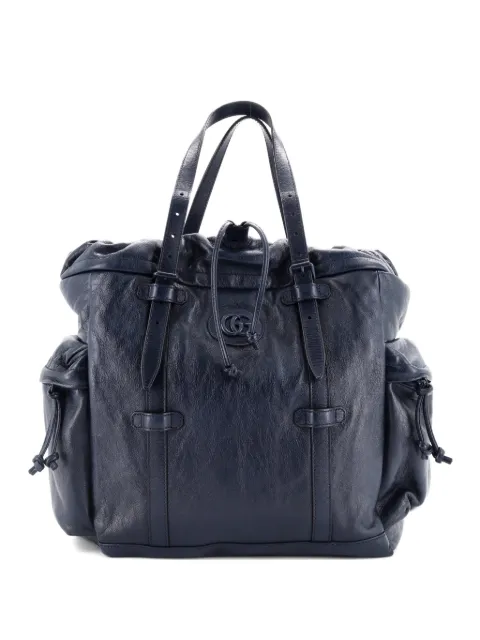 Gucci Pre-Owned Tonal GG Drawstring Leather tote bag